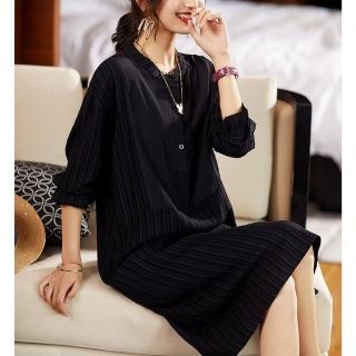 【麗質達人】7101黑色假長袖洋裝(特價商品)