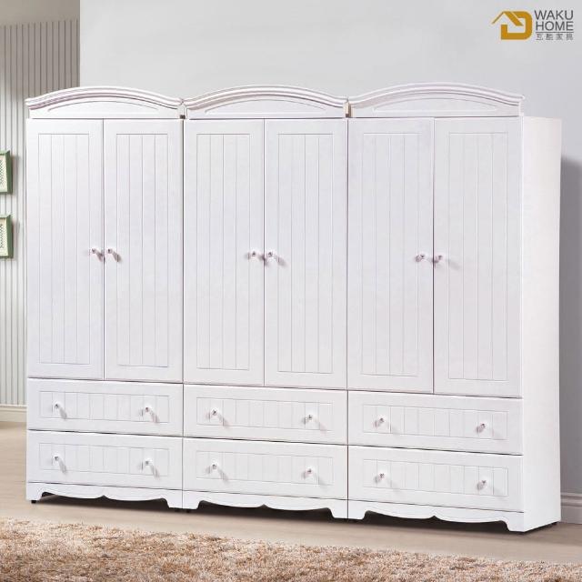 【WAKUHOME 瓦酷家具】Martha白色8X7尺衣櫃 A023-B141-01