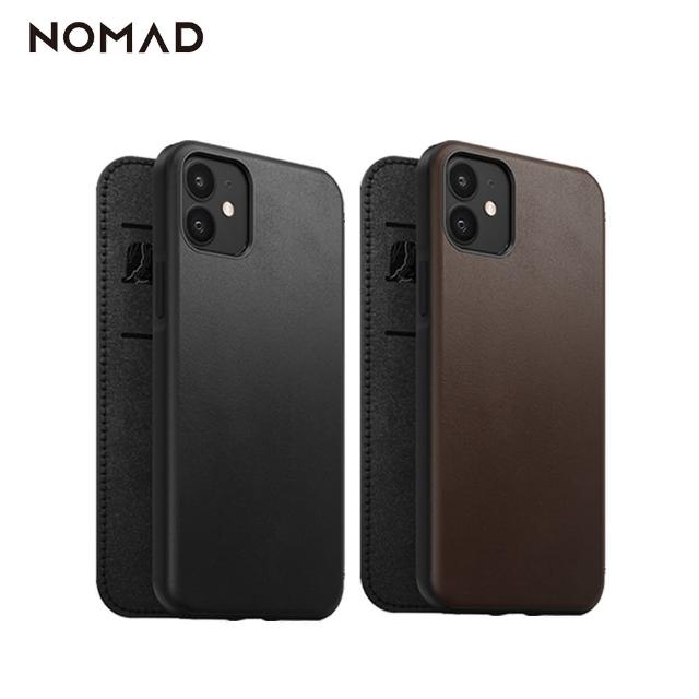 【NOMAD】iPhone 12 Mini 5.4吋 經典皮革側掀保護套(嚴選Horween皮革獨特紋理更具特色)