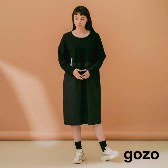 【gozo】大口袋造型拼接洋裝(兩色)