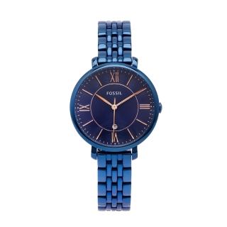 【FOSSIL】羅馬優雅鏽鋼手錶-藍紫色面X藍色/36mm(ES4094)