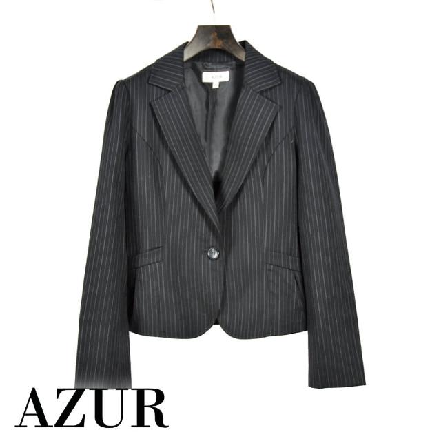 【AZUR】都會時尚風格細條直紋西裝外套-2色
