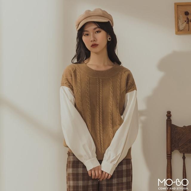 【MO-BO】氣質滿分韓國姊姊拼接上衣(上衣)