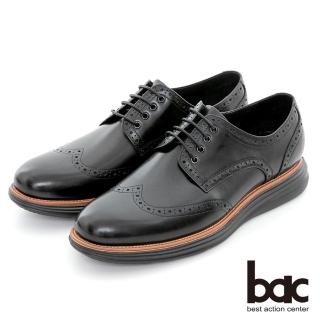 【bac】輕量舒適 菁英商務真皮上班鞋(黑色)