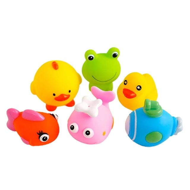 【KTOY】噴水動物戲水玩具 6入組(親子互動 趣味學習 洗澡玩具)