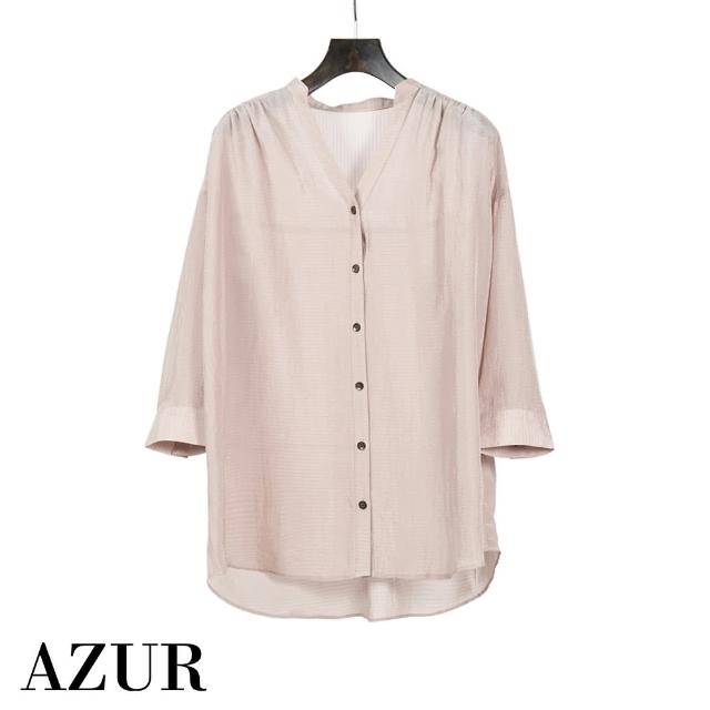【AZUR】都會休閒風格中長版上衣-2色