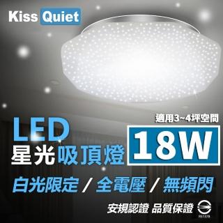 【KISS QUIET】2入-LED 吸頂燈 限白光22W亮度18W功耗(吸頂燈 樓梯燈 陽台燈 浴室燈 玄關燈 廁所燈 崁燈)