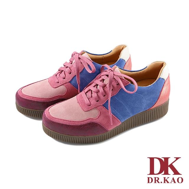 【DK 高博士】復古撞色拼接 空氣休閒鞋 89-0052-40(粉紅色)