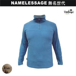 【namelessage】無名世代男款咖啡紗刷毛上衣_192M701(灰藍)