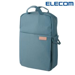 【ELECOM】帆布3WAY薄後背包OF04-L青瓷綠(ELBMOF04GN)