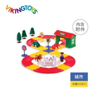 【瑞典 Viking Toys】城市動物樂園軌道組 5585(幼兒安全玩具)