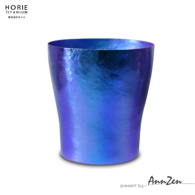 【AnnZen】《日本製 Horie》鈦愛生活系列-純鈦抗菌極致雙層杯-玲250ml 群青色(日本製 純鈦 雙層杯 群青)