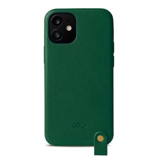 【Alto】iPhone 12 Mini Anello 360系列 5.4吋 頸掛式真皮防摔手機殼 - 森林綠(附頸掛繩)