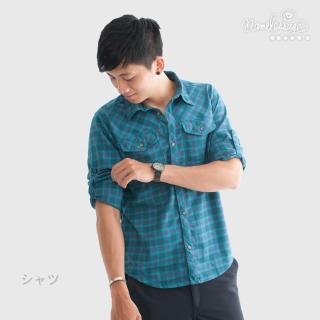 【namelessage】男款格紋保暖襯衫_22M33(土耳其藍/咖啡)