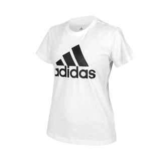 【adidas 愛迪達】女短袖T恤-亞規 純棉 休閒 慢跑 上衣 愛迪達 白黑(GL0649)