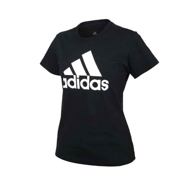 【adidas 愛迪達】女短袖T恤-亞規 純棉 休閒 慢跑 上衣 愛迪達 黑白(GL0722)