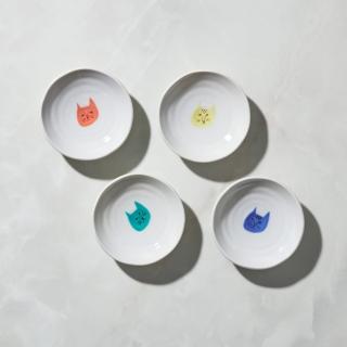 【有種創意食器】日本晴九谷燒 - 貓臉小盤(4入組)