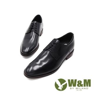 【W&M】造型紋商務內增高皮鞋 男鞋(黑)