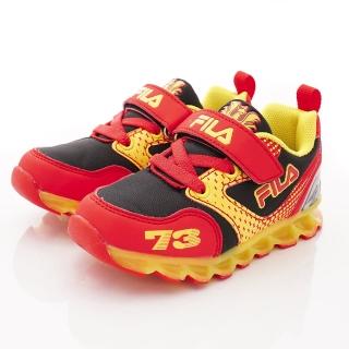 【童鞋520】FILA童鞋-賽車運動鞋(852S-209黑紅-14/15cm)