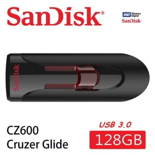 【SanDisk 晟碟】全新升級版 128GB USB3.0  亮紅 高速隨身碟 滑動伸縮接埠(原廠5年有限保固)