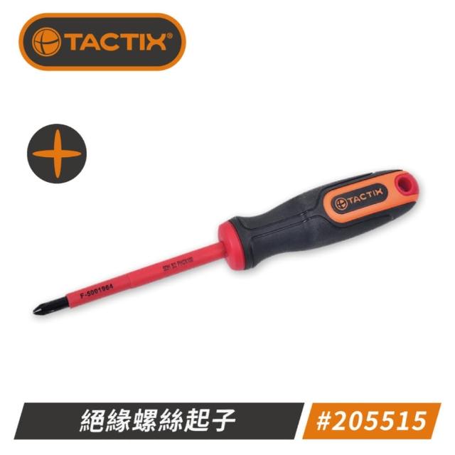 【TACTIX】#205515十字絕緣螺絲起子(電器維修必備工具 耐電壓1000V)