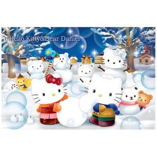 【HUNDRED PICTURES 百耘圖】Hello Kitty&Dear Daniel 浪漫極地堆雪人 拼圖1000片(三麗鷗)