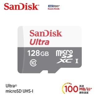 【SanDisk 晟碟】全新版 Ultra 128GB microSDXC 記憶卡(100MB/s 原廠7年保固)