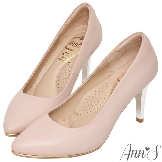【Ann’S】優雅韻味-頂級小羊皮夾心電鍍銀跟尖頭鞋8.5cm(粉)