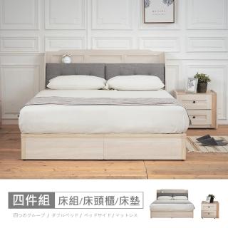 【時尚屋】[RT9]諾拉莊園6尺床箱型4件組-床箱+床底+床頭櫃+韋納爾床墊(免運費 免組裝 臥室系列)