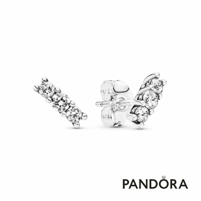【Pandora官方直營】並排寶石耳環-絕版品