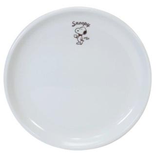 【小禮堂】SNOOPY 史努比 日本製 陶瓷圓盤 沙拉盤 點心盤 金正陶器 《白 領結》