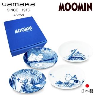 【日本山加yamaka】moomin嚕嚕米彩繪陶瓷淺盤禮盒4入組(MM2700-190)
