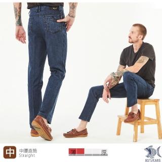 【NST JEANS】溫暖的藍 坑條織紋牛仔男褲-中腰直筒(390-5905)
