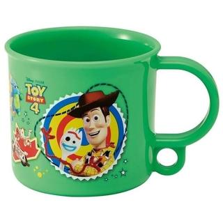 【小禮堂】Disney 迪士尼 玩具總動員 日本製單耳塑膠小水杯《綠.圓框》200ml.茶杯.漱口杯
