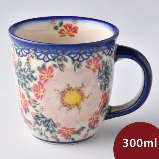 【波蘭陶】Vena 卡布其諾杯 水杯 茶杯 咖啡杯 馬克杯 300 ml 波蘭手工製(映雪紅梅系列)