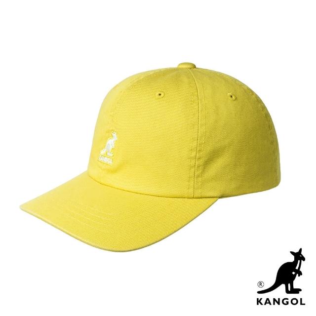 【KANGOL】WASHED 棒球帽(檸檬黃色)