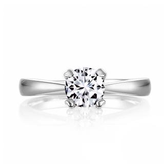【City Diamond 引雅】『我的寶貝』14K天然鑽石30分白K金戒指 鑽戒
