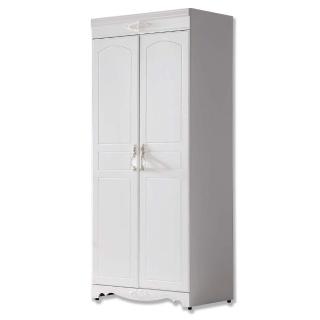 【BODEN】艾莉雅2.7尺法式歐風白色二門高衣櫃