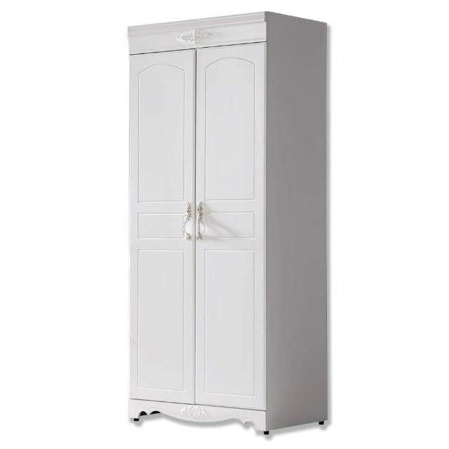 【BODEN】艾莉雅2.7尺法式歐風白色二門高衣櫃
