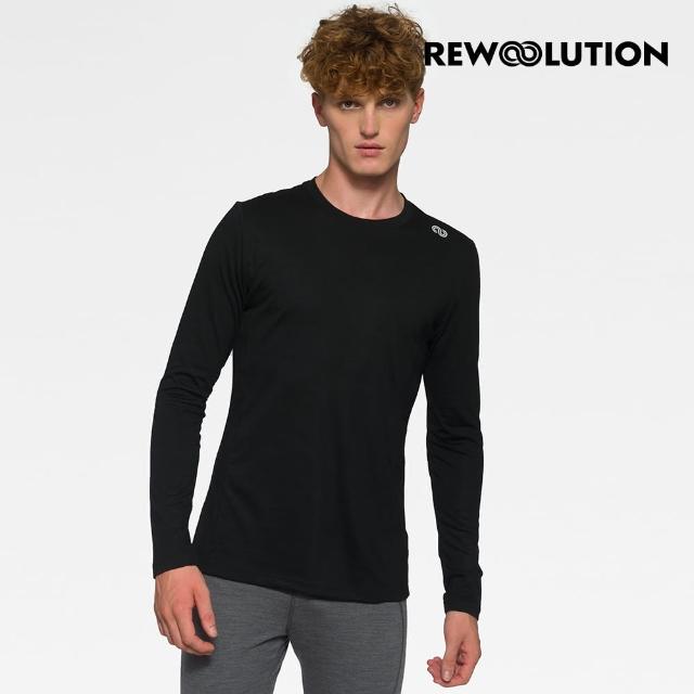 【Rewoolution】男EXPLORER 190g長袖T恤[黑色] REJB2MC70495(羊毛衣 長袖T恤 登山必備 吸濕排汗)