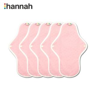 【韓國 hannahpad】熱銷中型五片組27cm ×5片_有機純棉布衛生棉_顏色隨機出貨