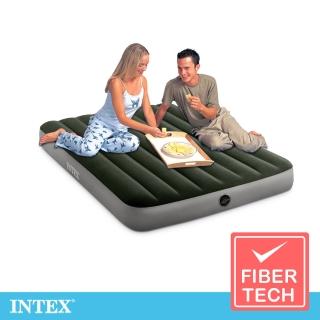 【INTEX 原廠公司貨】經典雙人fiber-tech充氣床墊_綠絨-寬137cm(64108)