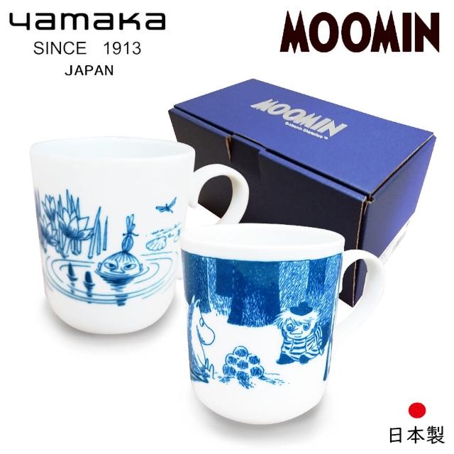 【日本山加yamaka】moomin嚕嚕米彩繪陶瓷馬克杯禮盒2入組(MM2700-13)