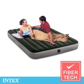 【INTEX 原廠公司貨】經典雙人加大fiber-tech充氣床墊_綠絨-寬152cm(64109)