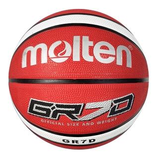 【MOLTEN】Molten 籃球 7號 男子 室外 大學 橡膠 深溝 12片貼 彈力 韌性 抓感 紅白(BGR7D-RW)