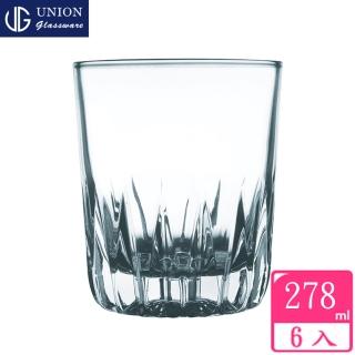 【UNION】玻璃鑽底威士忌杯278cc(六入組)