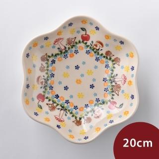 【波蘭陶】Vena 花型盤{小} 造型餐盤 陶瓷盤 菜盤 水果盤 點心盤 20cm 波蘭手工製(春雨新露系列)