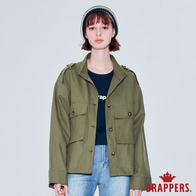 【BRAPPERS】女款 立領軍風造型外套(綠)