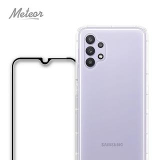 【Meteor】SAMSUNG Galaxy A32 5G 手機保護超值2件組(透明空壓殼+鋼化膜)