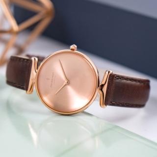 【Nordgreen】ND手錶 Unika 獨特 32mm 玫瑰金殼×磨砂金屬面 深棕真皮錶帶(UN32RGLEDBBM)